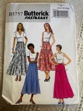 Butterick Fast & Easy Pattern B5757 Y for Misses’ Skirt